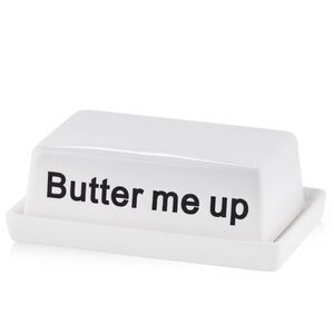 Ceramic white “Butter Me Up”‎ Butter Dish